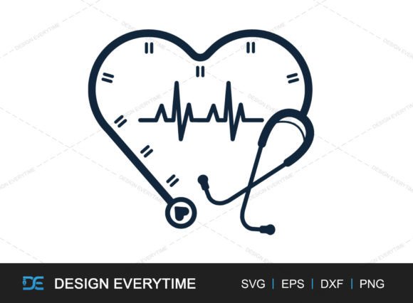 A Review of the Heart Shape Stethoscope Clock SVG