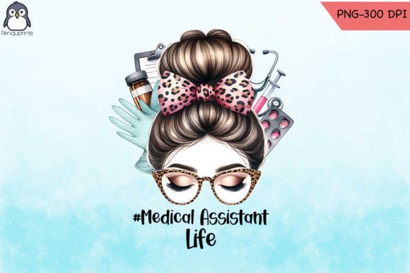 Brunette Messy Bun Medical Assistant PNG: A Designer’s Review