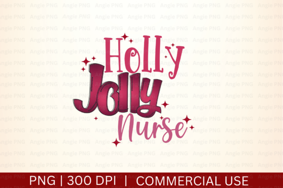 Evaluating Christmas Holly Jolly Nurse PNG for Embroidery