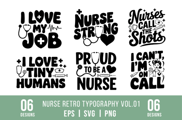 Nurse Playful Retro Typography Vol.01: Is It Stitch-Ready?