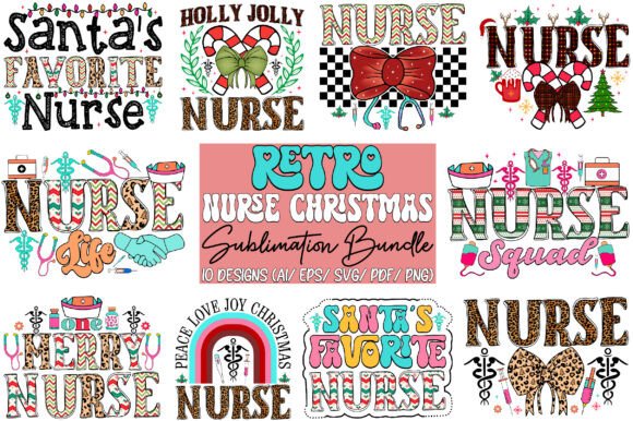 Retro Nurse Christmas Sublimation Bundle Review