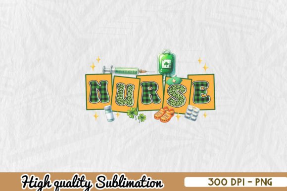 St. Patrick’s Day Nurse Sublimation PNG in Real Stitch Work