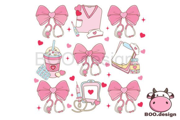 Valentine Nurse Coquette Bow Sublimation